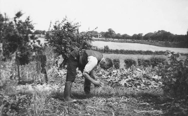 Edward Butters in garden